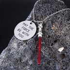 Stainless Steel Lightsaber Pendant Necklace Classic Movie Series Universe War Force Jewelry for Fans Gifts