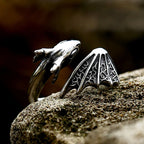 Flying Dragon Open Ring — Stainless Steel