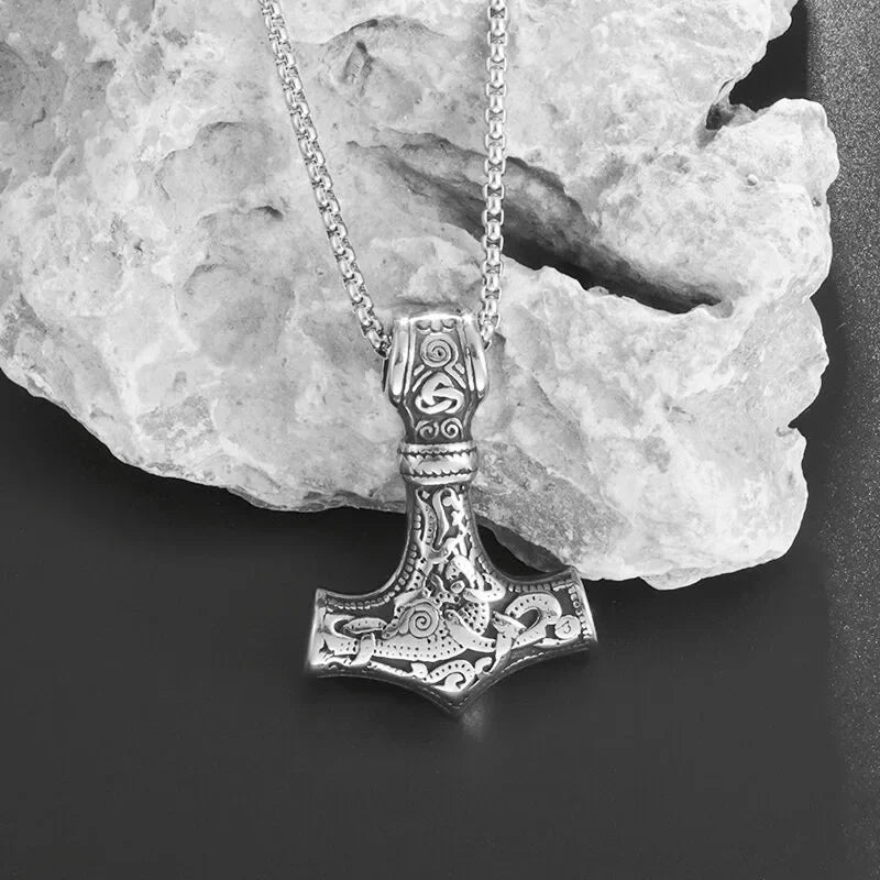 Nordic Ship Rudder Anchor Pendant — Stainless Steel