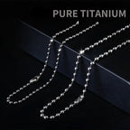 Fashion 3mm TA1 Pure Titanium Military Army Ball Bead Chain Necklace for Men Women Anti-allergy 26 inch Length