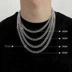 Hip Hop Buckle Cuban Necklace For Man Woman Non Fading Titanium Steel Clavicle Chain Streetwear New Couple Grunge Jewelry Gift