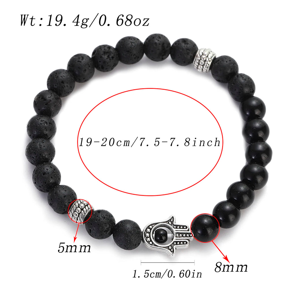 Tiger Eye Lava Bead Chakra Bracelet