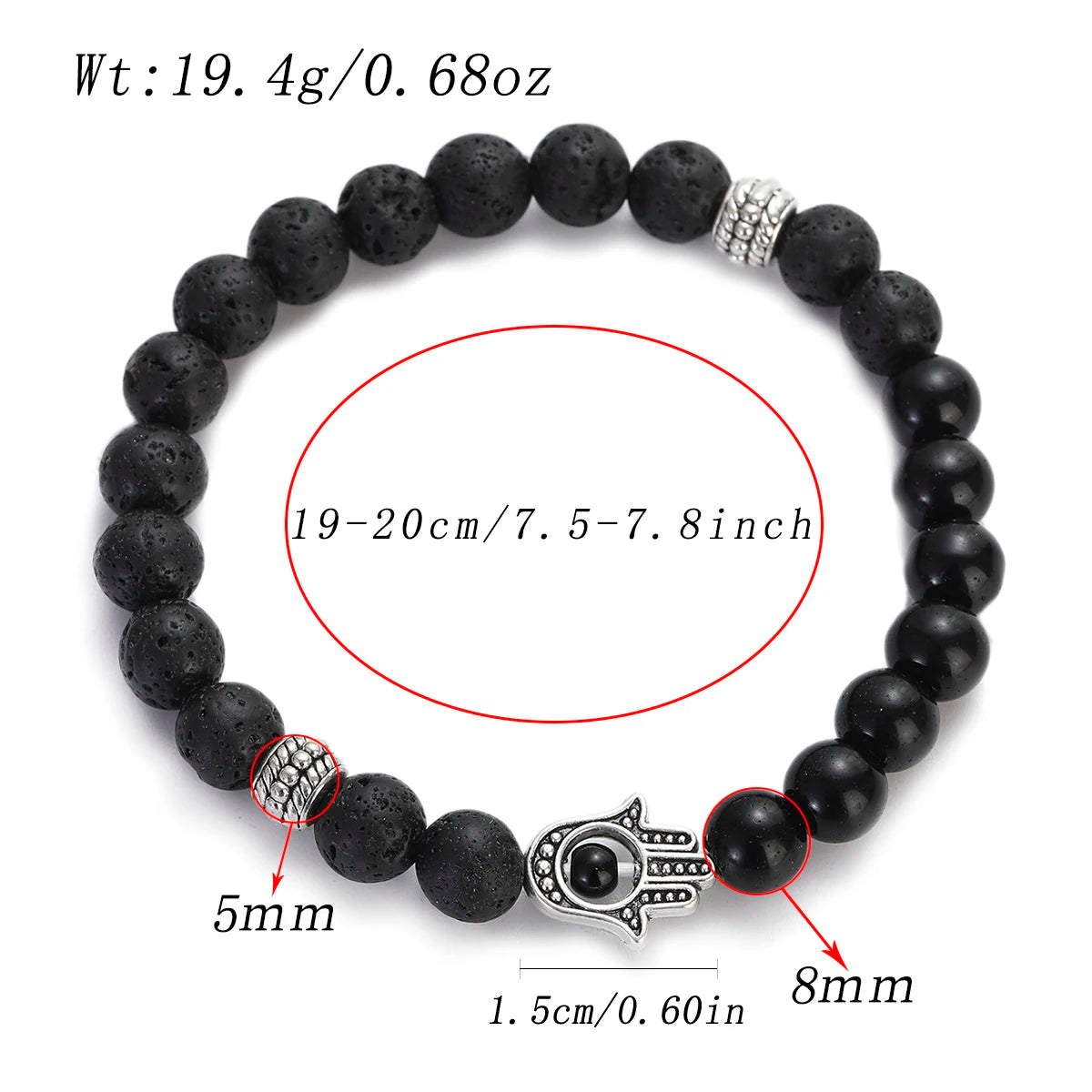 Tiger Eye Lava Bead Chakra Bracelet