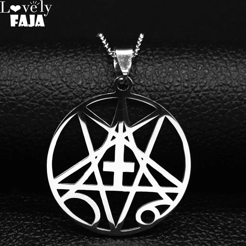 Angel Band Silver Pendant Necklace — Stainless Steel