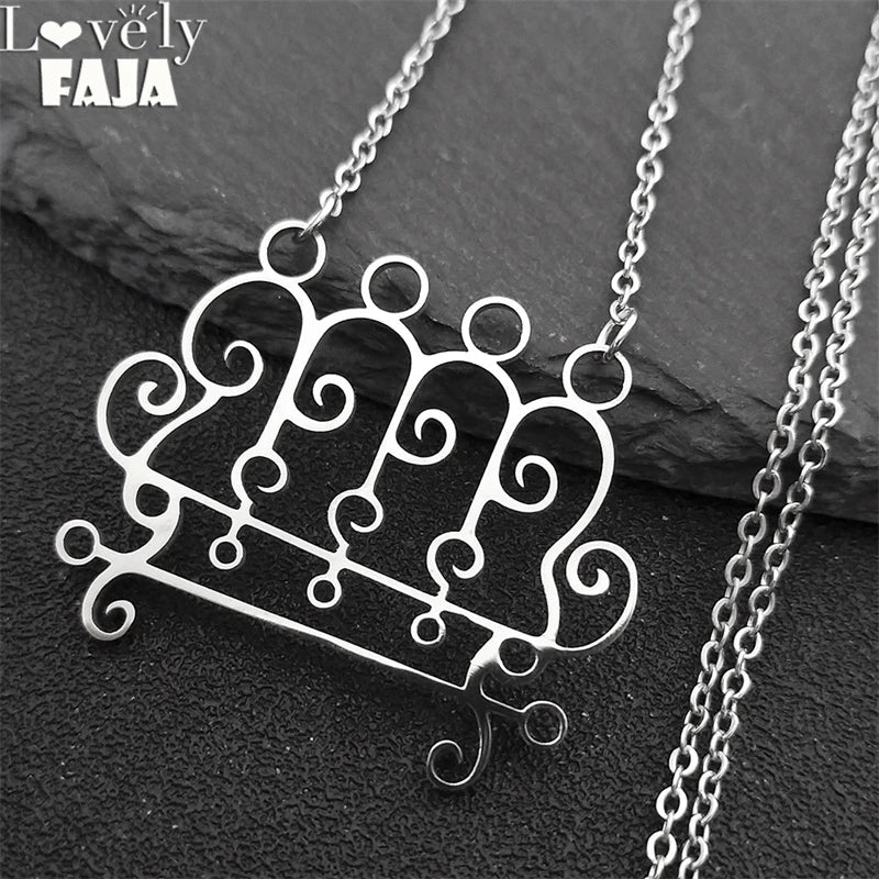 Paimon Sigil Silver Pendant Necklace — Stainless Steel