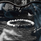 Block Volcanic Lava Stone Bracelet Men Black Classic Matte Obisidian Labradorite Bead Jewelry Women Birthday Gift for