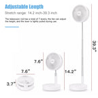 Portable Fan Rechargeable Mini Folding Telescopic Floor Low Noise Summer Fan Cooling For Household Bedroom Office Deskto