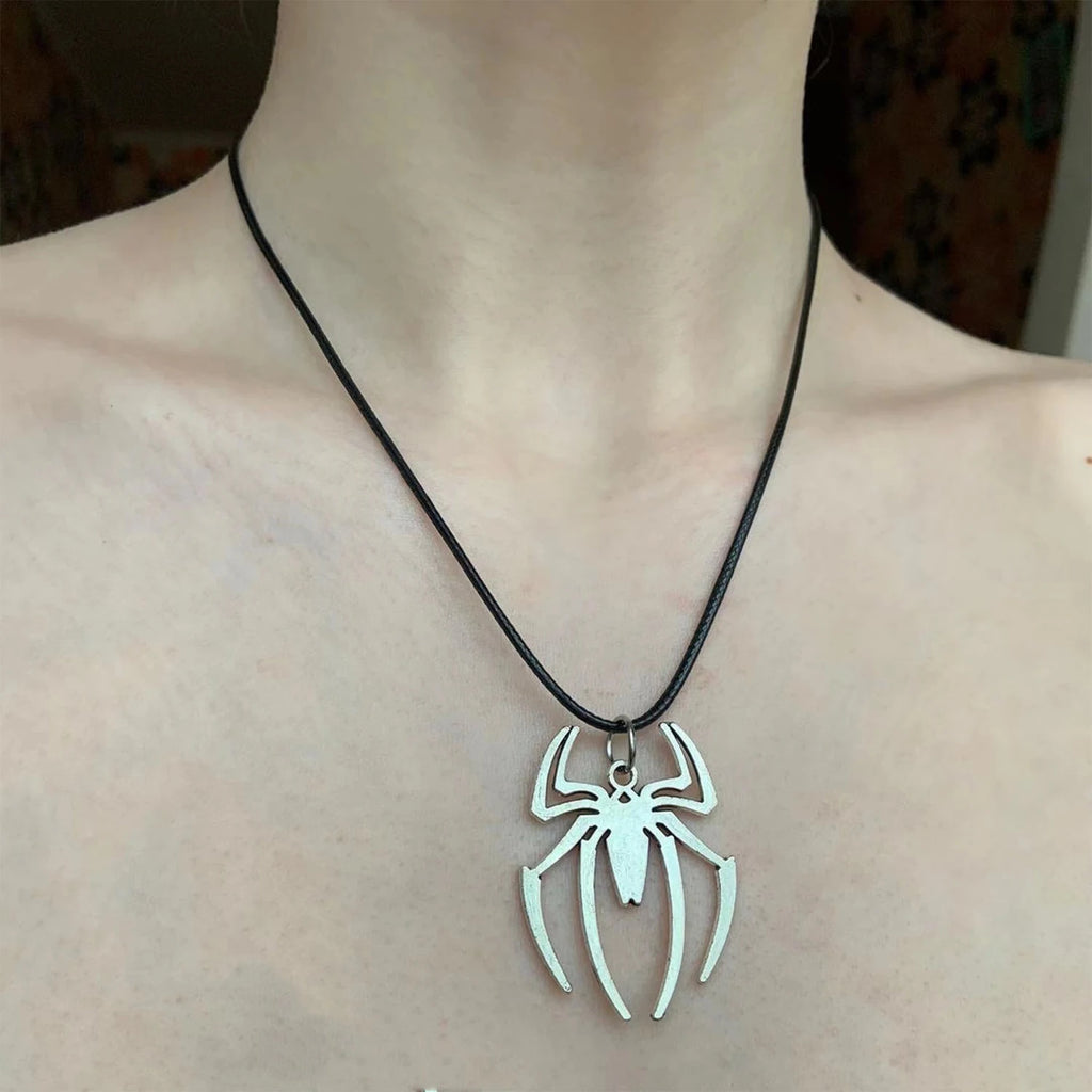 Cute Spider Animal Pendant Necklace for Girls Silver Color Chain Necklace Y2K Style Women Neck Accessories Trendy