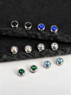 Iced Out Zircon Clip Earrings — Stainless