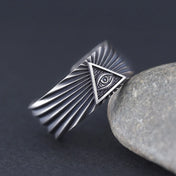 Eyes God All-Seeing Eye Ring — Silver-Tone