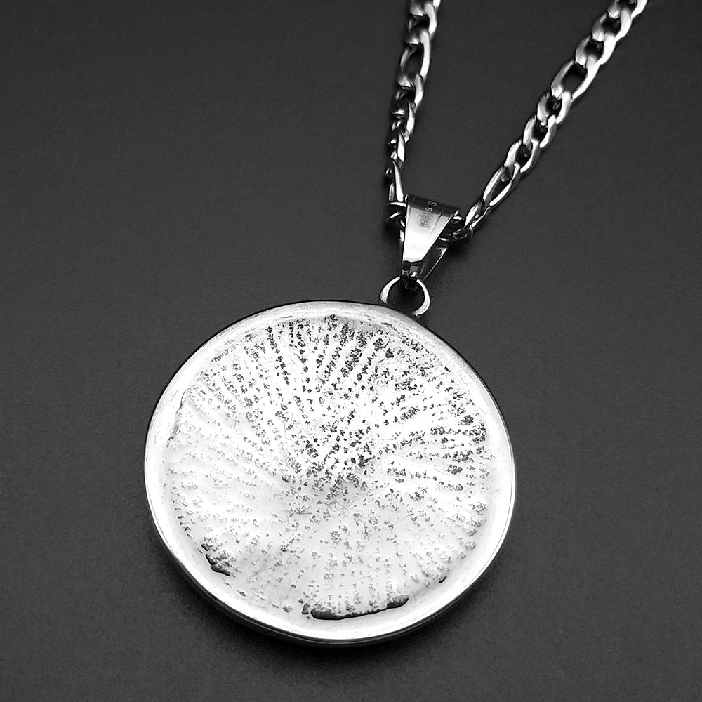 Vintage Mayan Symbol Pendant Necklace For Men Women Stainless Steel Black Ethnic Style Faith Amulet Chain Jewelry