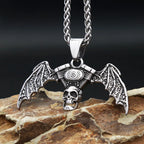 Skull Engine Demon Wings Pendant — Stainless