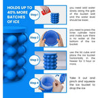 Ice Cube Mold 2 in 1 Ice Trays Large Silicone Ice Bucket Portable Frozen Drink Maker for Whiskey Beer Kitchen Tools