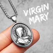 Statement Pendant Necklace Vintage Madonna Child