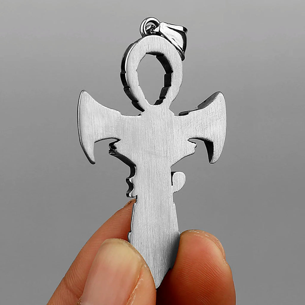 Nordic Viking Retro Cross Sword Eye of Horus Pendant Men's Amulet Titanium Stainless Steel Pendant Necklace Jewelry Wholesale