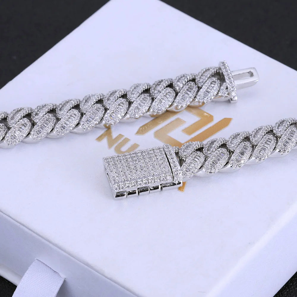 Iced Out Cuban Chain Necklace Stainless Steel 12MM