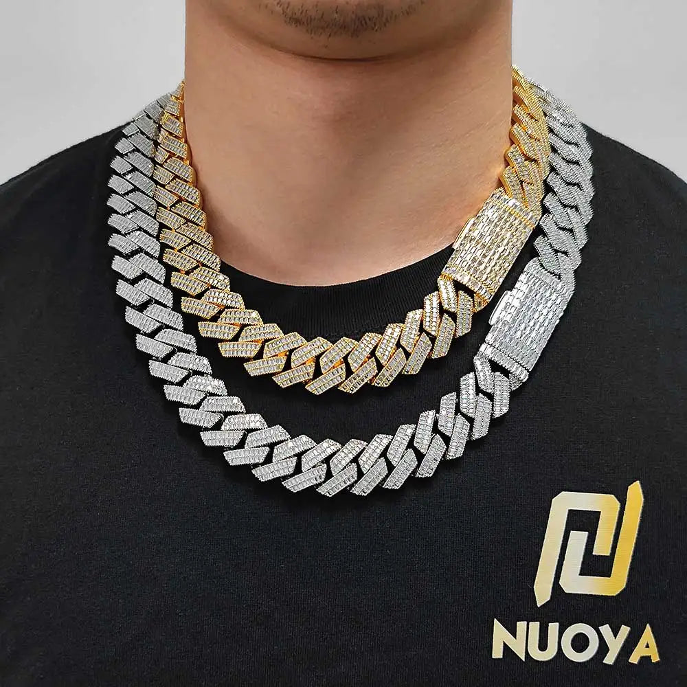 Iced Out Cuban Chain Necklace Stainless Steel 20MM