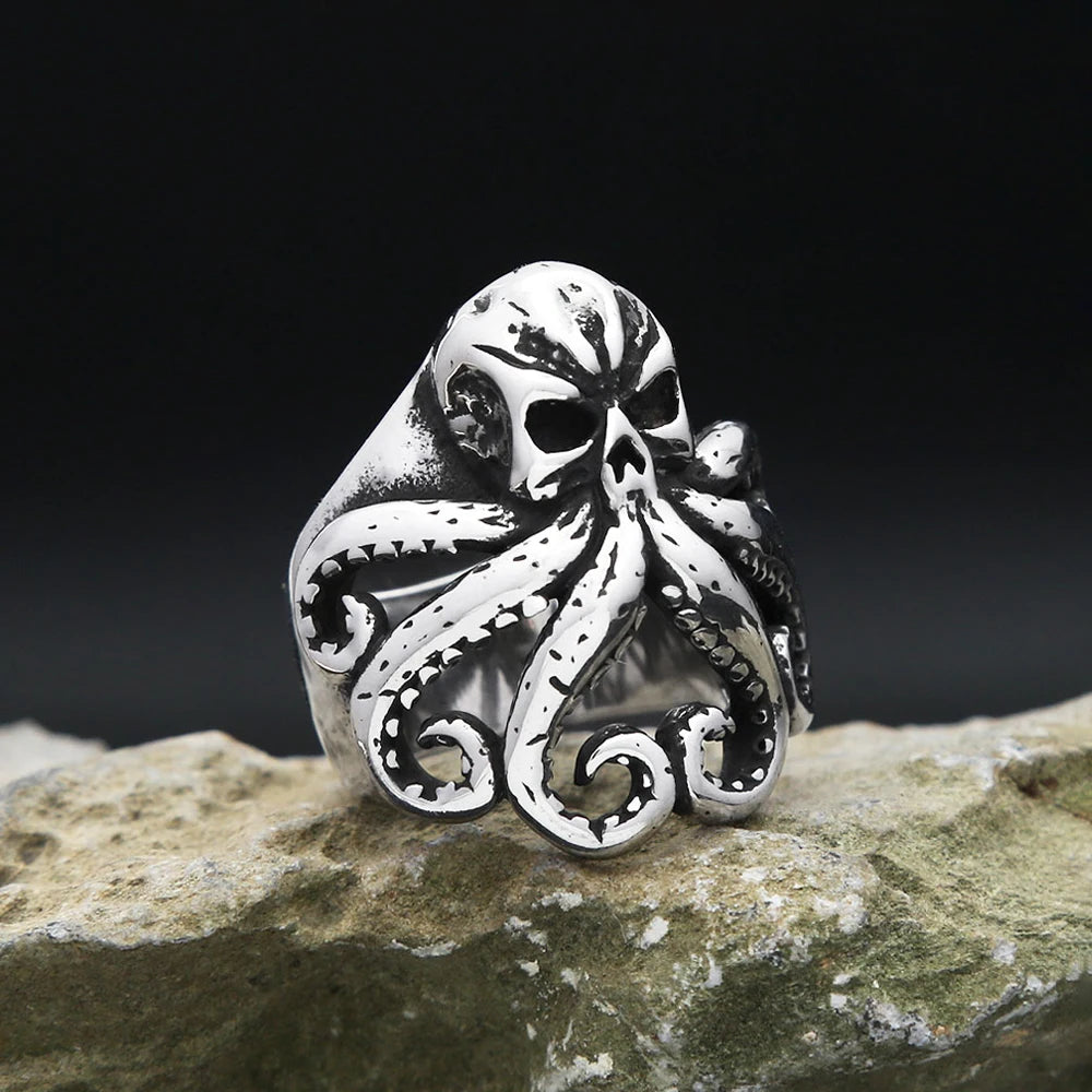 Octopus Skull Ring — Stainless Steel