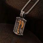Viking Axe Rectangle Pendant Necklace for Men — Stainless Steel