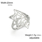 Hollow Geometric Animal Head Adjustable Ring — Stainless Steel