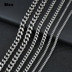 3mm 7mm Wide Stainless Steel Chain Cuban Link Chains Chokers Necklace For Mens Jewelry Silver Plated Solid Metal Fashion Jewelry