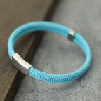 Fashion Men Bracelet Stainless Steel Magent Buckle Wrap Braclet Bangle Pulseria Hombre Beach Nautical Rope Braslet