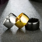 Steel Ring 12MM Wide Smooth Punk Finger Band