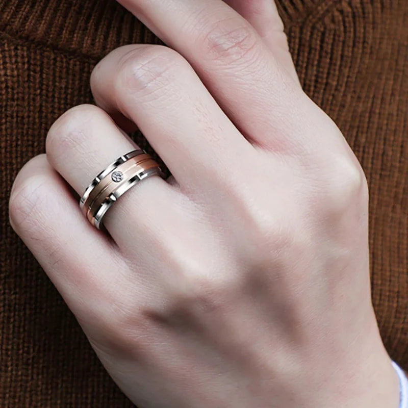 2025 Classic Stainless Steel Men‘s Rings Two-color electroplating Fashion Simple Ring Jewelry Accessories Dropshipping size 6-13