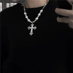 Rosary Cross Pendant Necklace
