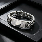 Heavy Chunky Cuban Link Chain Bracelet Jewelry High Quality Stainless Steel Zircon Bracelet Men Accessories