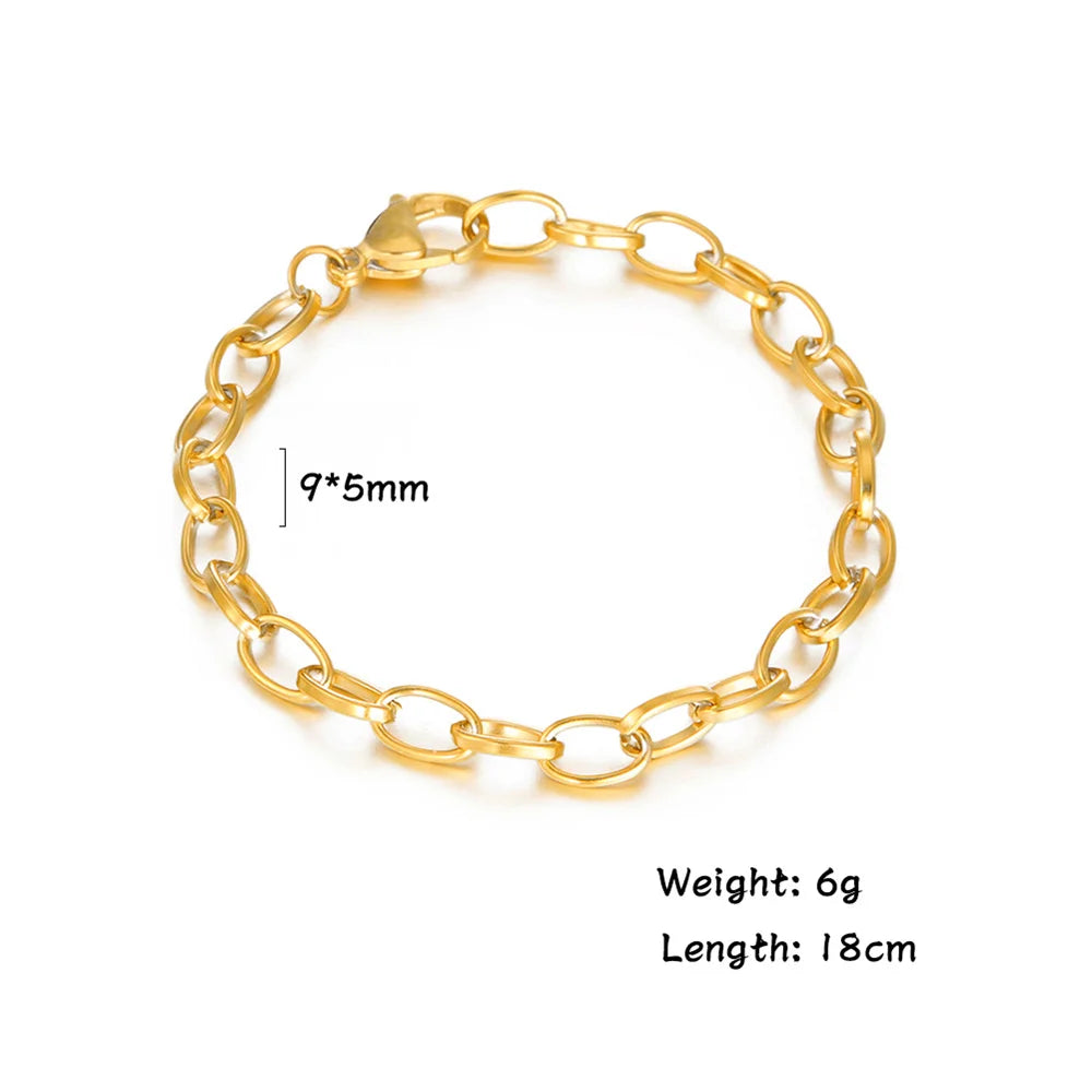 Paperclip Cable Chain Bracelet — Stainless Steel