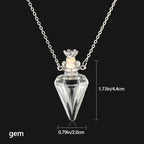 Openable Water Drop Heart Steel Chain Perfume Vial Necklace Wishing Bottle Pendant Essential Oil Diffuser Memorial Jewelry Gifts