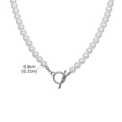 Imitation Pearl Beaded Necklace — OT Buckle Neck Chain