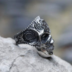 2022 NEW Men's 316L stainless-steel rings decorative pattern skull ring for teens gothic punk Biker Jewelry Gifts free