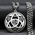 Celtic Trinity Triple Spiral Pendant — Silver