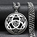 Celtic Trinity Triple Spiral Pendant — Silver