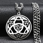 Celtic Triskele Trinity Triple Spiral Pendant — Silver