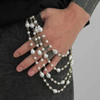 Multi-Layer Pearl Trouser Keychain — Zinc Alloy