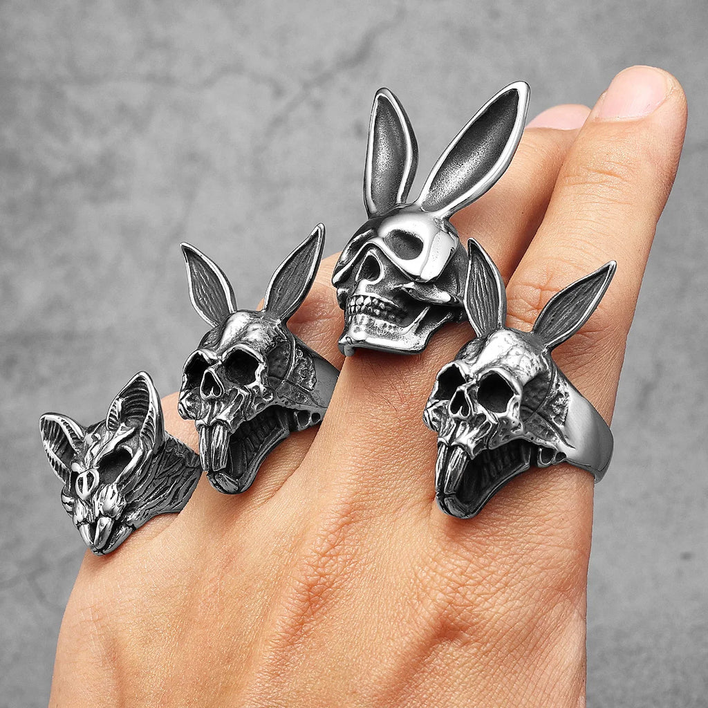 Rabbit Skull Ring — Stainless Steel
