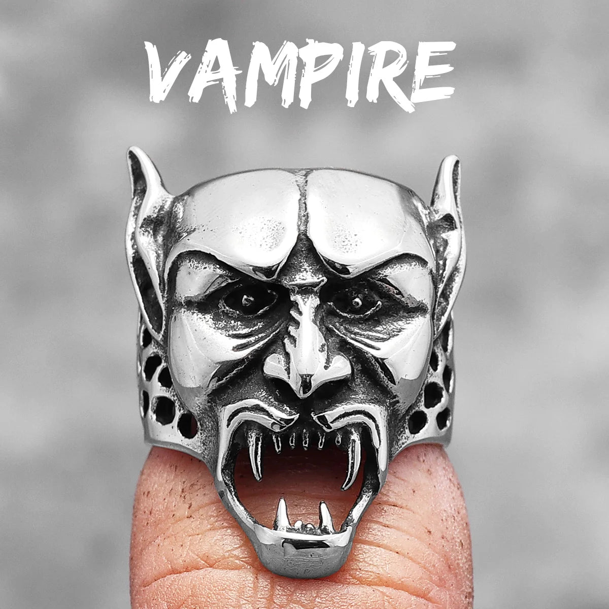 Vintage Punk Gothic All Skull Head Series Stainless Steel Womens Mens Rings Unique for Biker Jewelry Creativity Gift