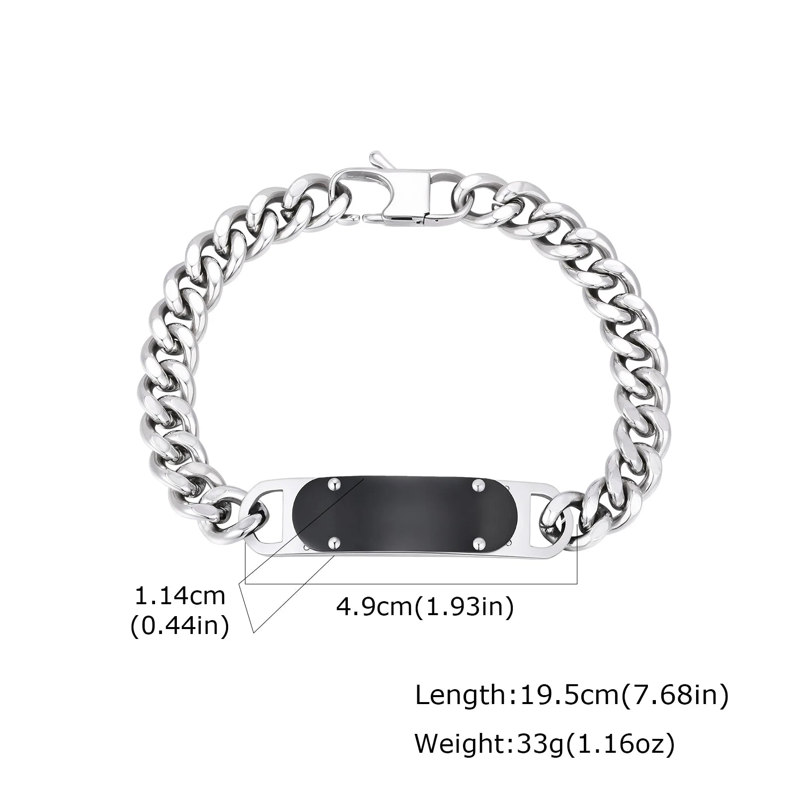 Casual Men's Thick Chain Bracelet,Never Fade Stainless Steel Wristband,New Punk Jewelry Gift