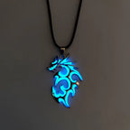 New Simple Retro Niche Punk Glow-in-the-dark Moonstone Dragon Pendant Necklace Charm for Men Boys Beach Party JewelryAccessories