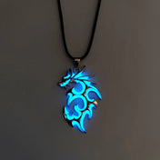 Moonstone Dragon Necklace — Glow in the Dark, Two-Tone Zinc Alloy
