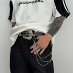 Punk Triple-Strand Star Charm Jeans Chain Keychain