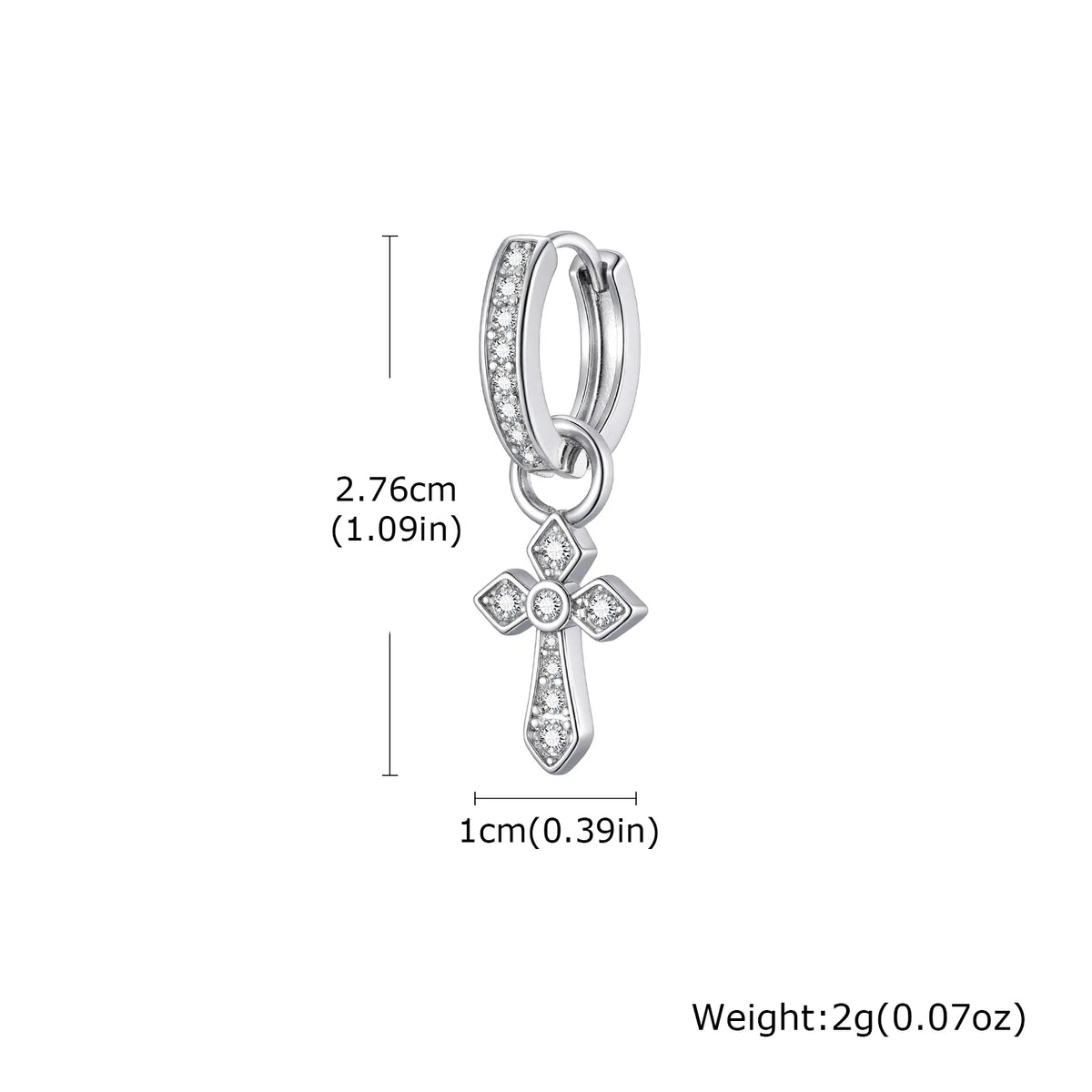 Classic Texture Cross Pendant Earrings for Men, Stainless Steel Jesus Drop Dangle Earrings, Unique Religious Ear Jewelry Gifts