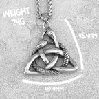 Nordic Viking Double Snake Pendant Necklace — Stainless Steel