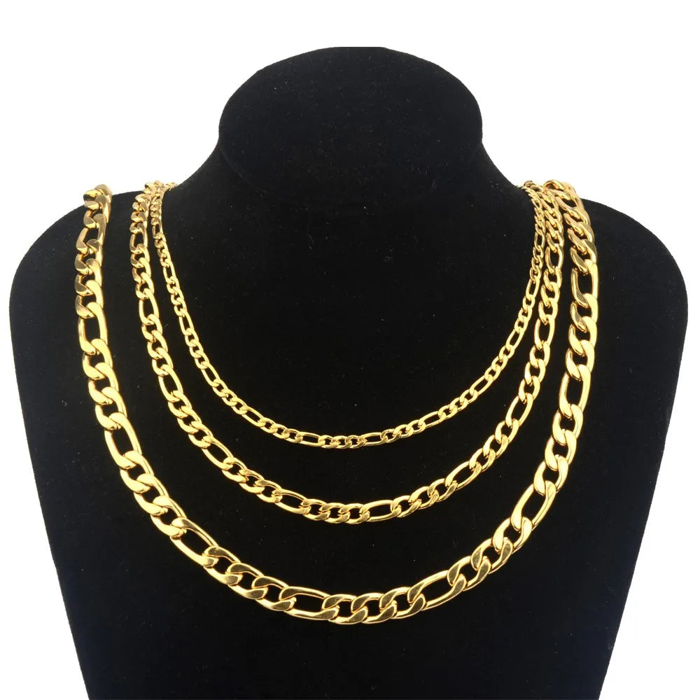 Bwise 2022 Fashion Classic Figaro Chain Necklace Men Stainless Steel Long Necklace For Men Women Chain Jewelry