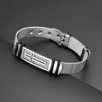 Trendy Christian Cross Stainless Steel Men's Bracelet New Fashion Metal Religious Accessories Charming Jewelry for