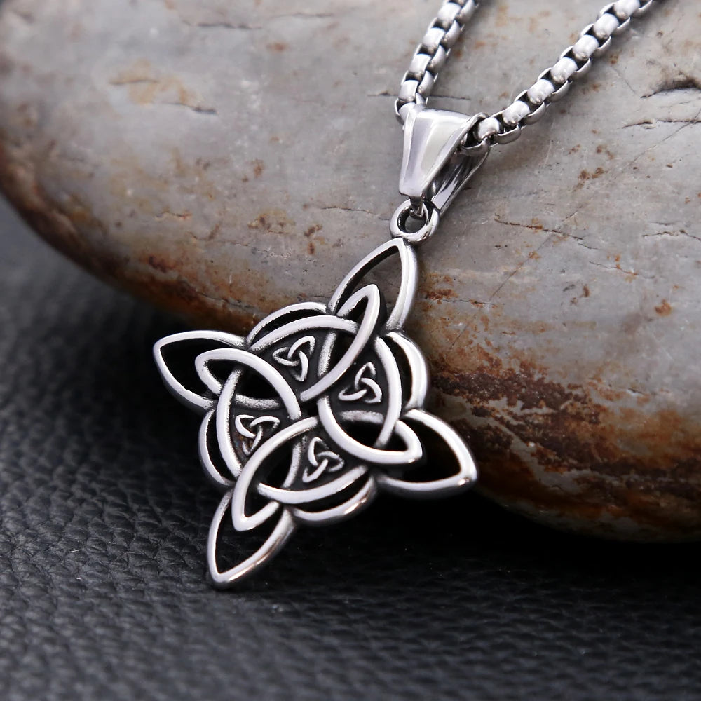 Viking Witch Knot Pendant — Stainless Steel
