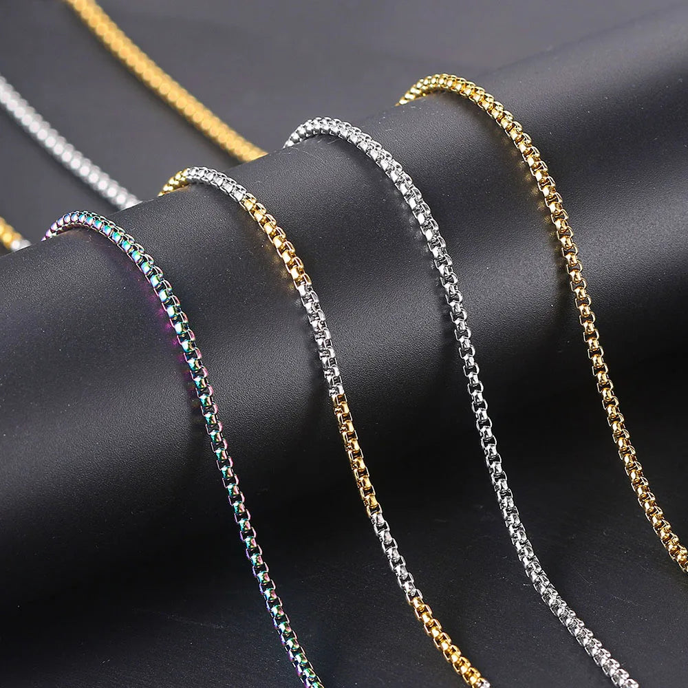 Box Chain Necklace Stainless Steel 3MM